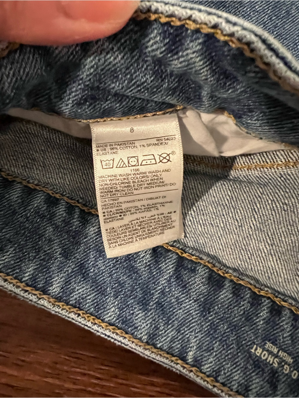 Old Navy High Rise Medium Blue Denim Shorts - Picture 2 of 3